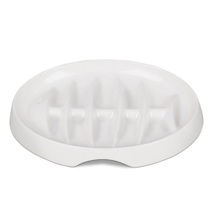 Fishbone Slow Feeder Bowl for Cats & Small Dogs