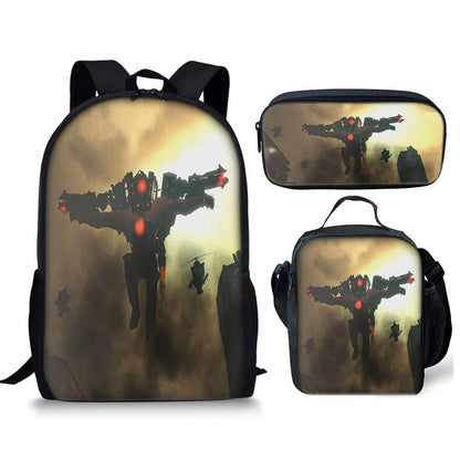 Skibidi Toilet 3-Piece School Backpack Set
