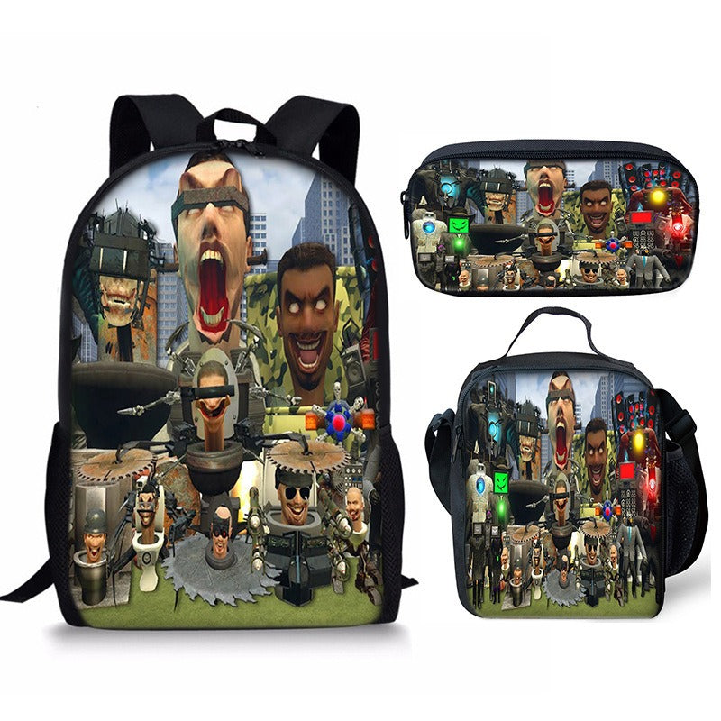 Skibidi Toilet 3-Piece School Backpack Set