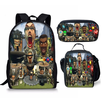 Skibidi Toilet 3-Piece School Backpack Set