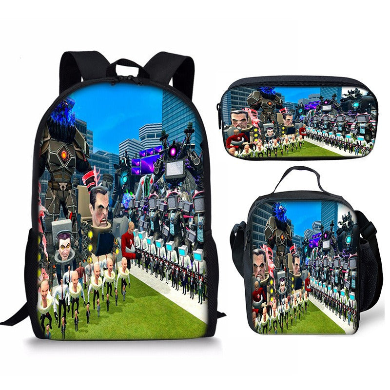 Skibidi Toilet 3-Piece School Backpack Set
