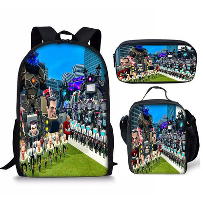 Skibidi Toilet 3-Piece School Backpack Set