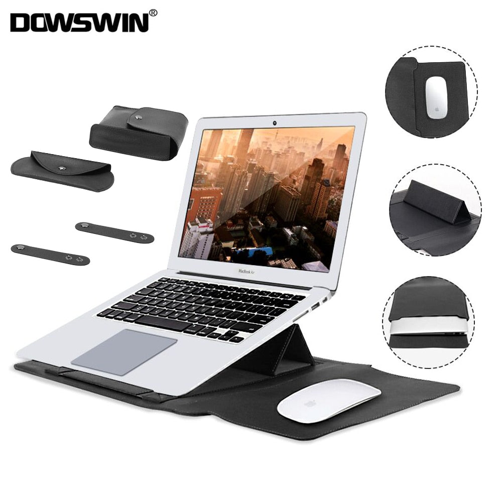 PU Leather Laptop Sleeve with Support Frame
