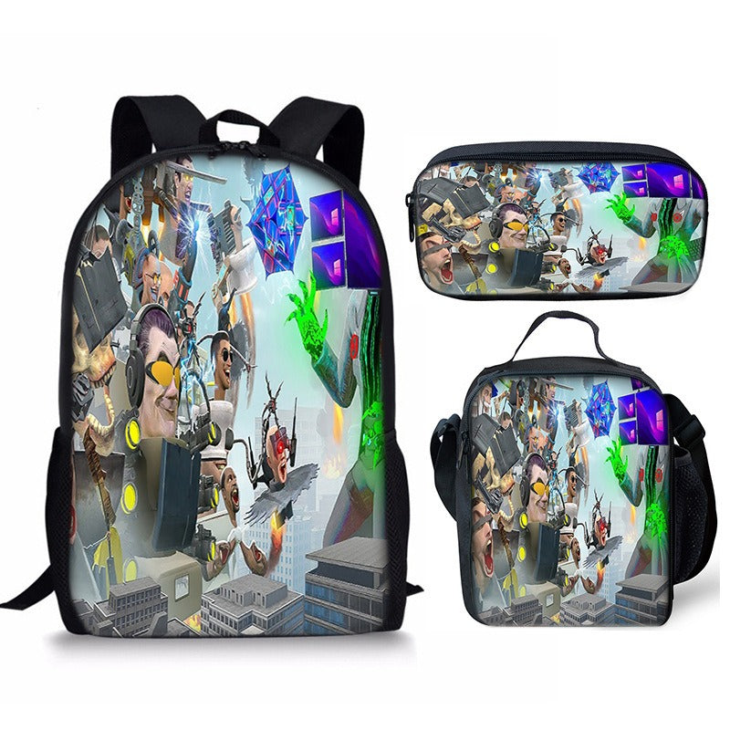 Skibidi Toilet 3-Piece School Backpack Set