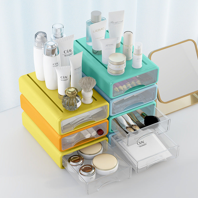 Clear Desktop Storage Box with Drawers