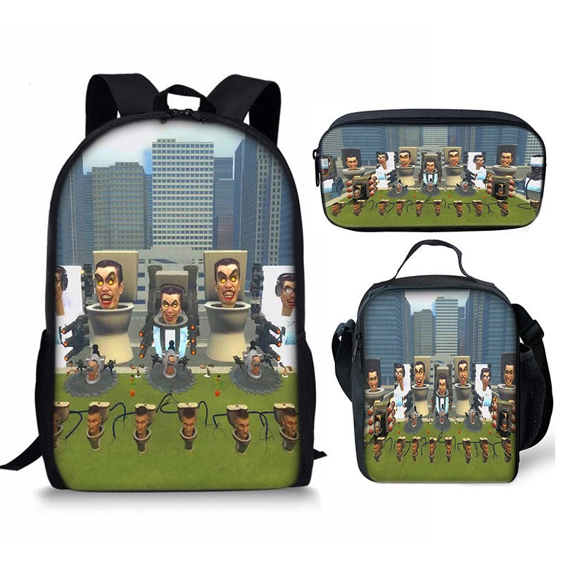 Skibidi Toilet 3-Piece School Backpack Set