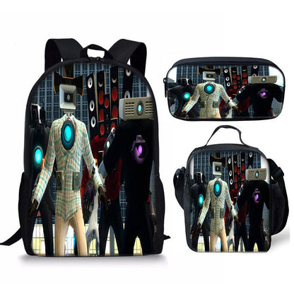 Skibidi Toilet 3-Piece School Backpack Set