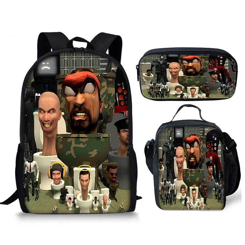 Skibidi Toilet 3-Piece School Backpack Set