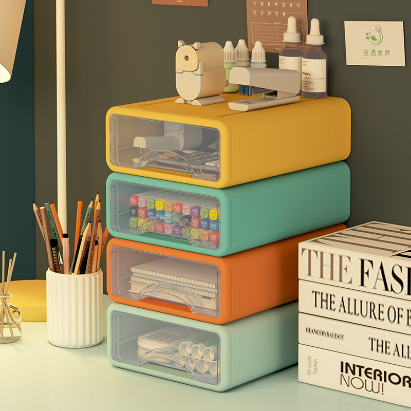 Clear Desktop Storage Box with Drawers