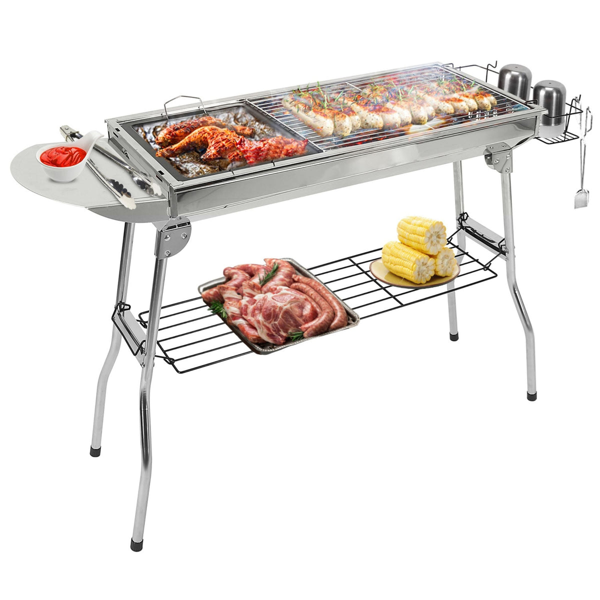 Foldable Portable BBQ Grill Stainless Steel
