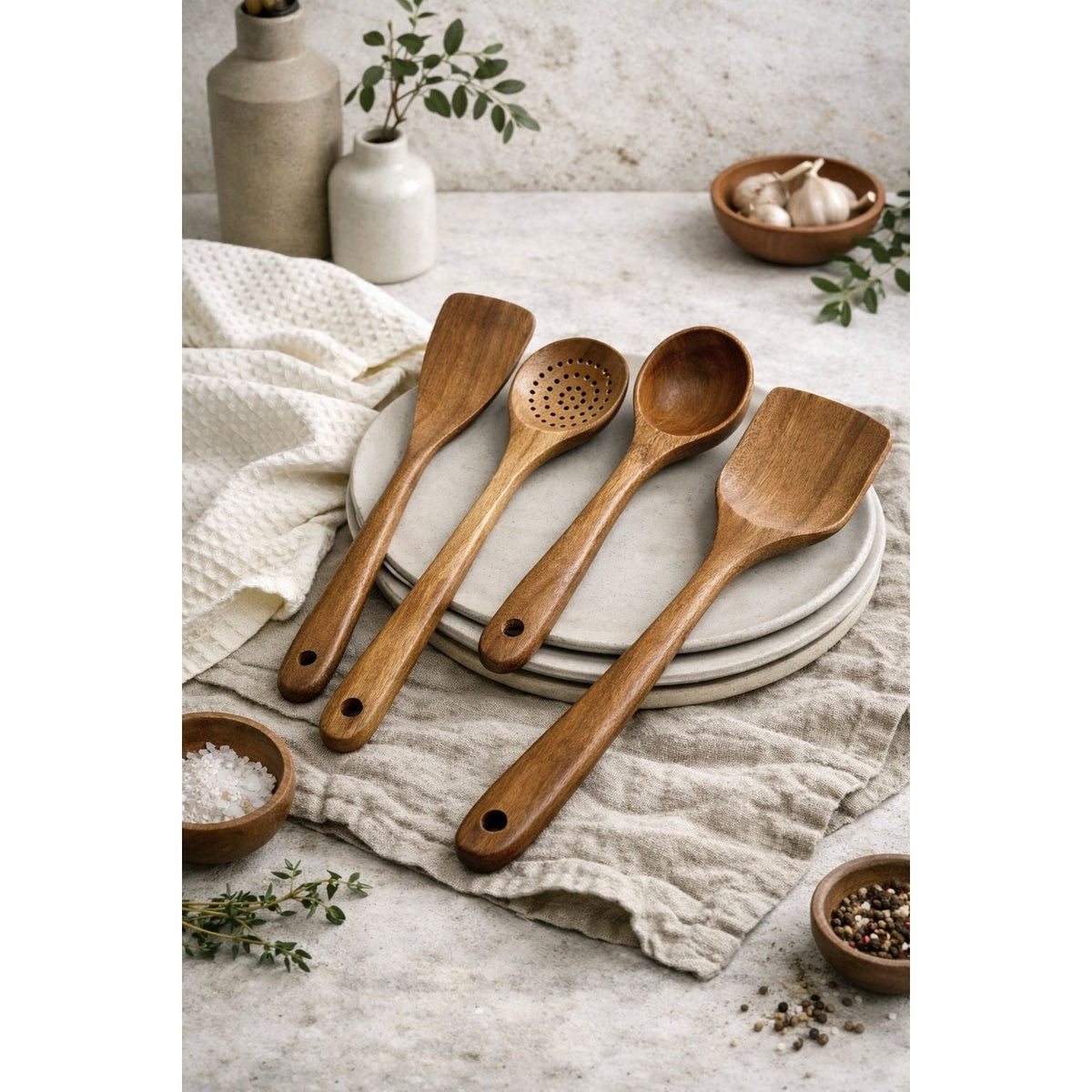 Nosara Teak Wood Utensil Set