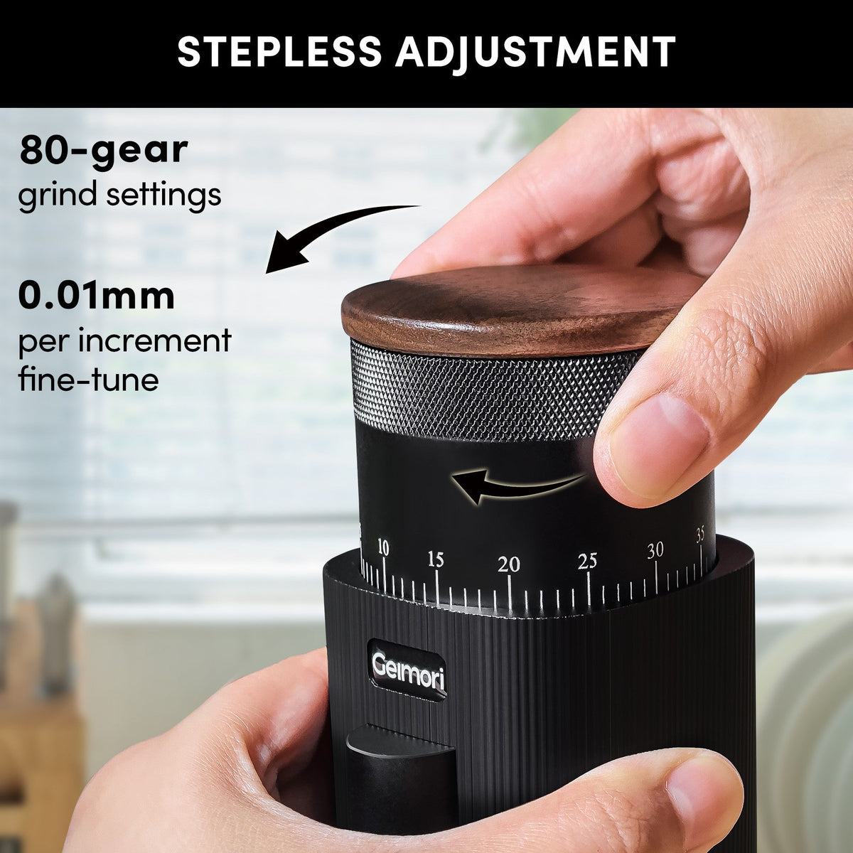 Geimori T38 Portable Coffee Grinder, 38mm Burr