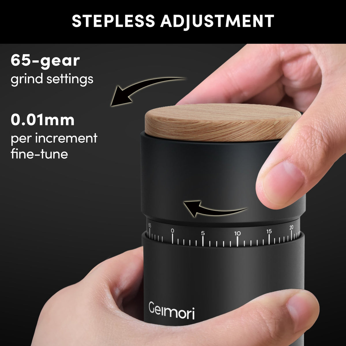 Geimori T38 Plus Portable Coffee Grinder, 38mm Burr