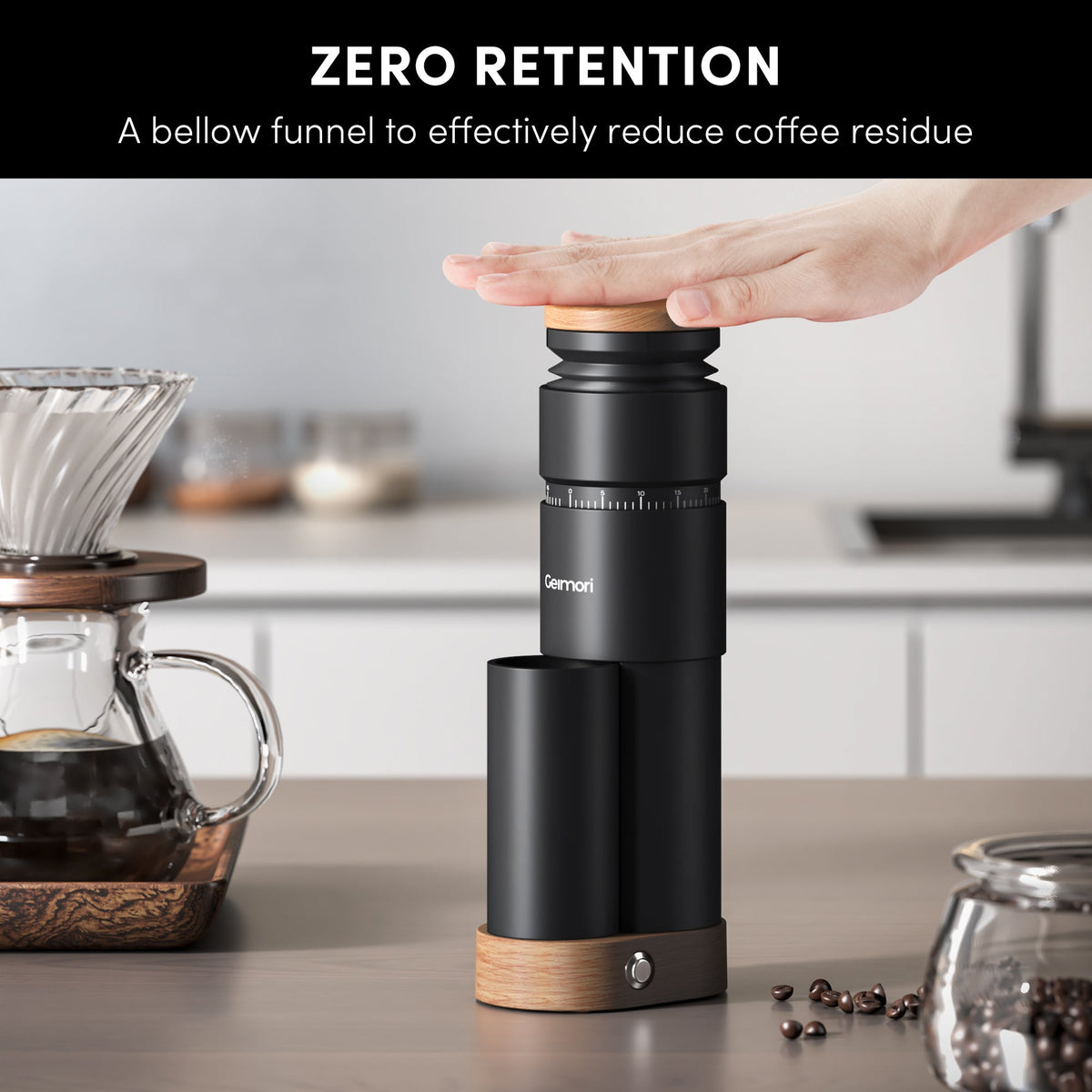 Geimori T38 Plus Portable Coffee Grinder, 38mm Burr
