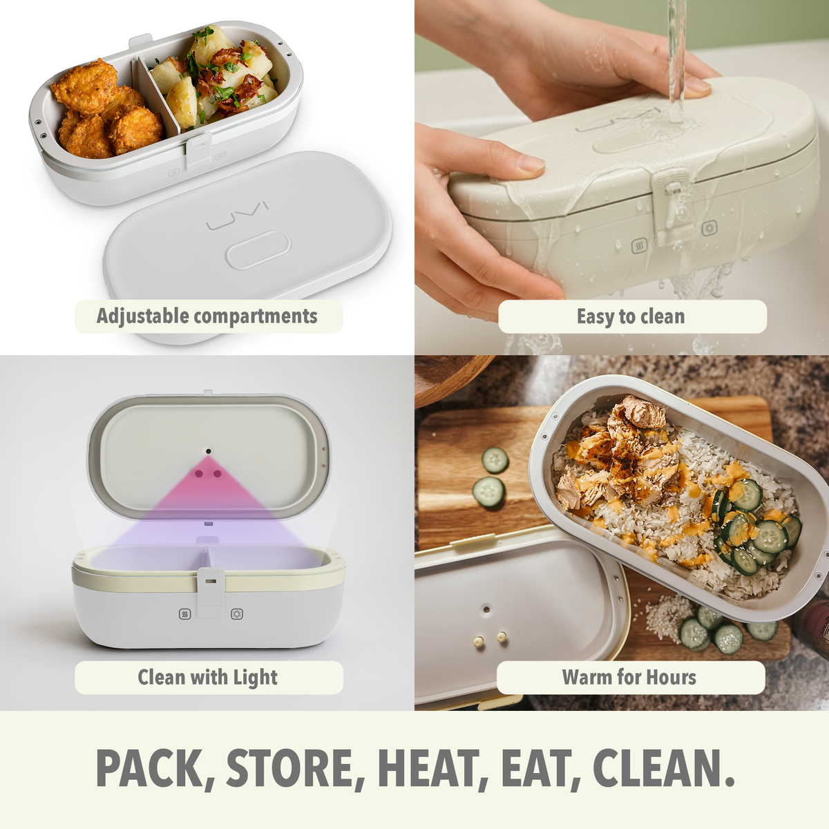 USB-C Self-Heating Lunch Box with UV Sanitizer