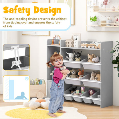 4-Tier Kids Bookshelf and Toy Storage Rack