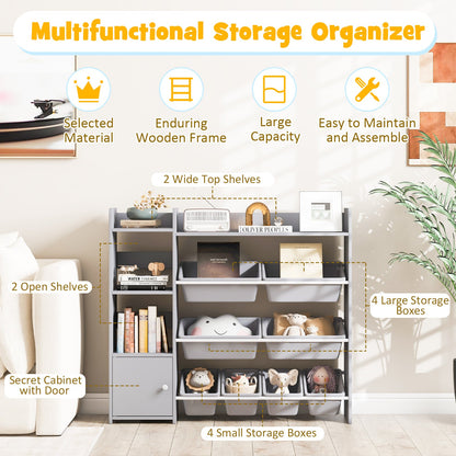 4-Tier Kids Bookshelf and Toy Storage Rack