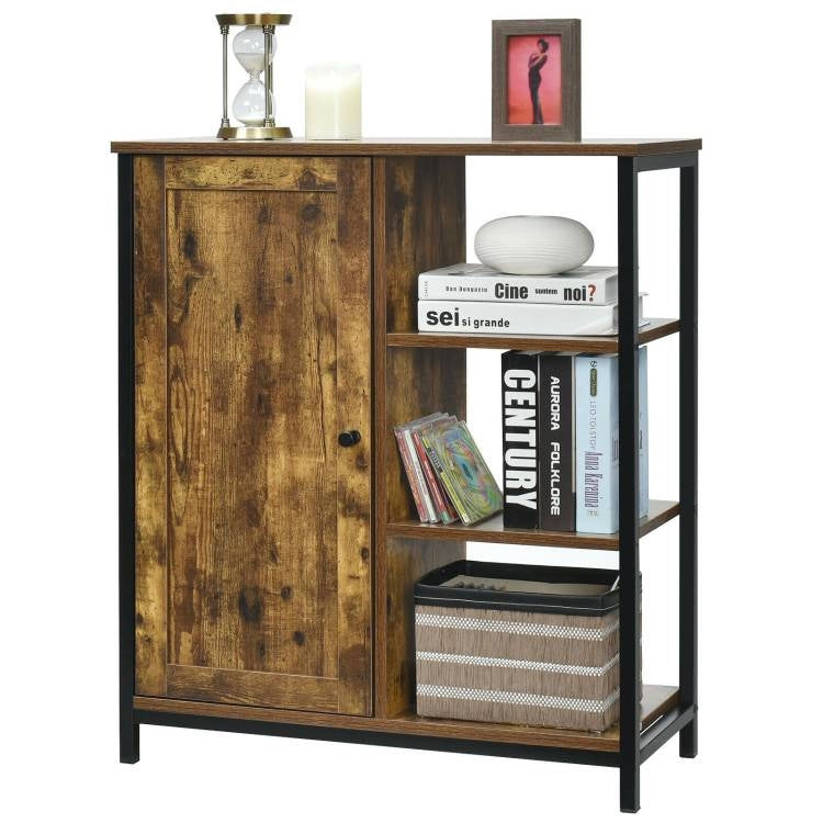 Industrial Wood & Metal Buffet Storage Cabinet