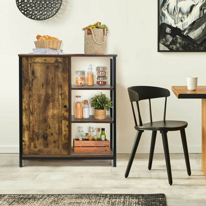 Industrial Wood & Metal Buffet Storage Cabinet