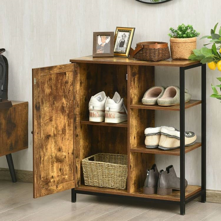 Industrial Wood & Metal Buffet Storage Cabinet