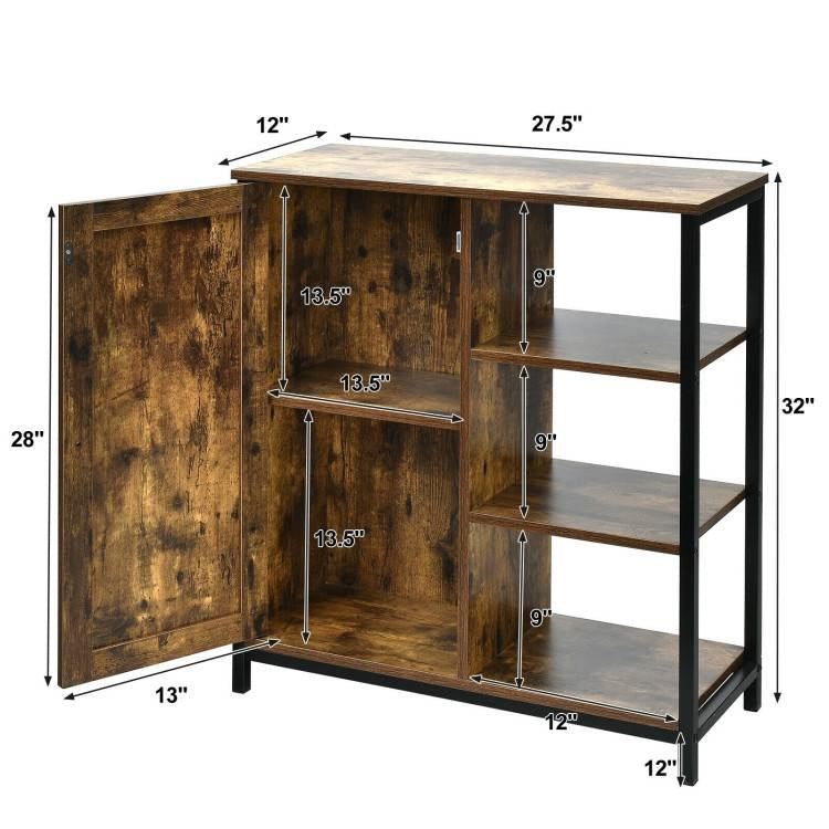 Industrial Wood & Metal Buffet Storage Cabinet