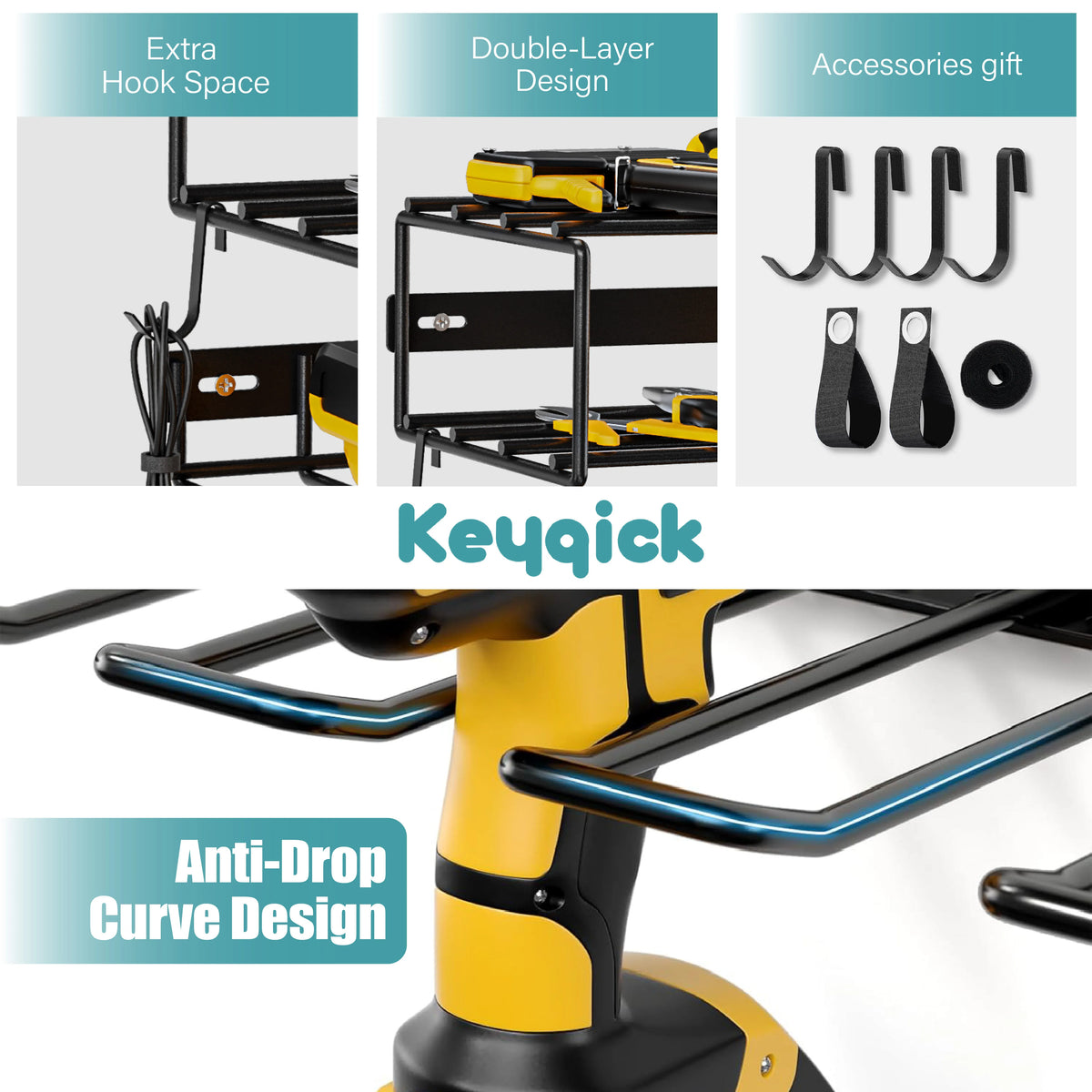 Heavy-Duty Wall-Mounted Power Tool Organizer