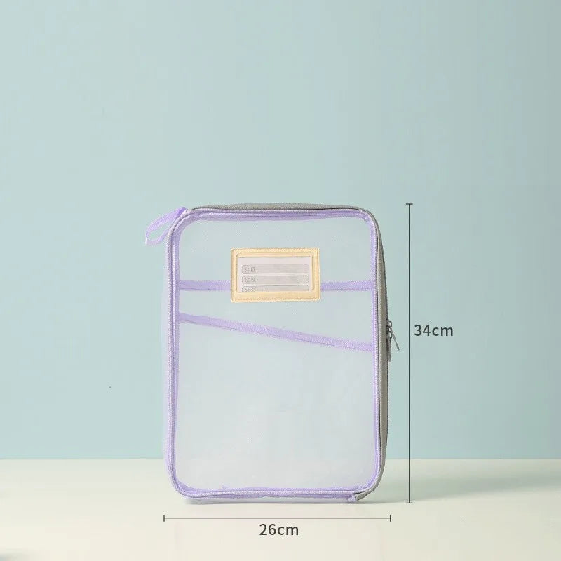 A4 Mesh Zipper Document Storage Folder