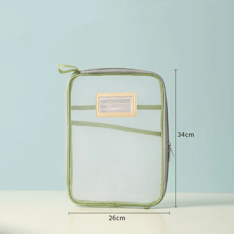 A4 Mesh Zipper Document Storage Folder