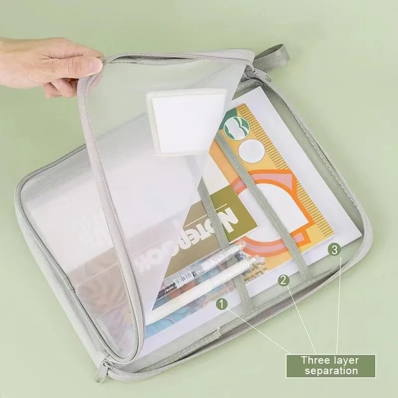 A4 Mesh Zipper Document Storage Folder