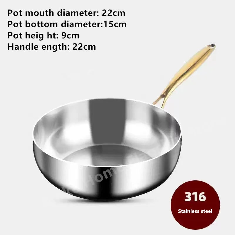 316 Stainless Steel Deep Wok