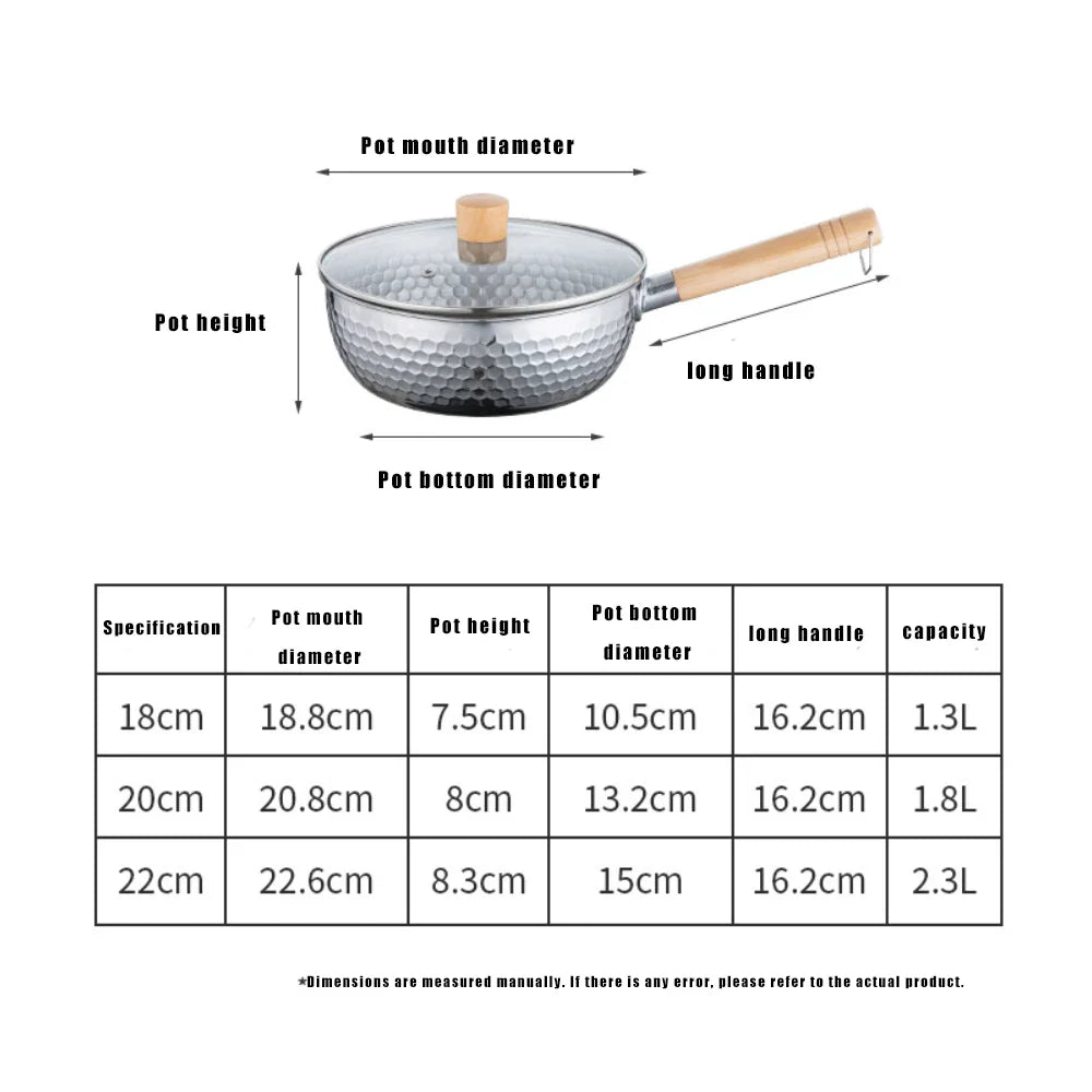 430 Stainless Steel Saucepan with Wooden Handle