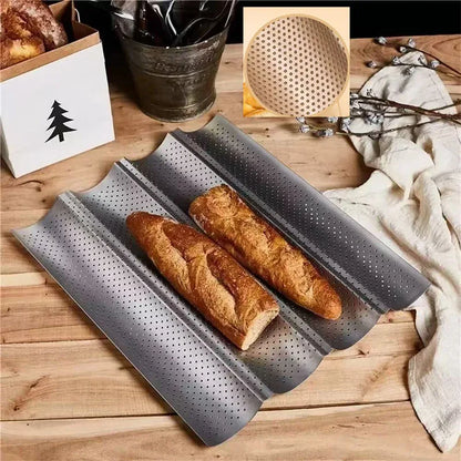 Nonstick Perforated Baguette Baking Pan