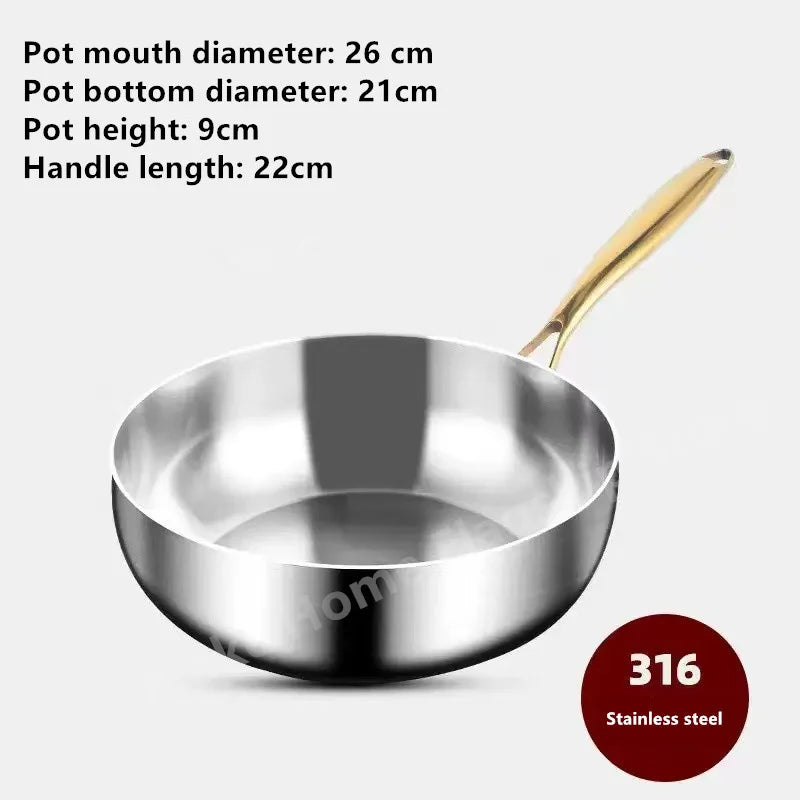 316 Stainless Steel Deep Wok