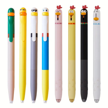 4-Piece Chicken Gel Pen Set, 0.5mm Black Ink