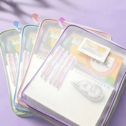 A4 Mesh Zipper Document Storage Folder