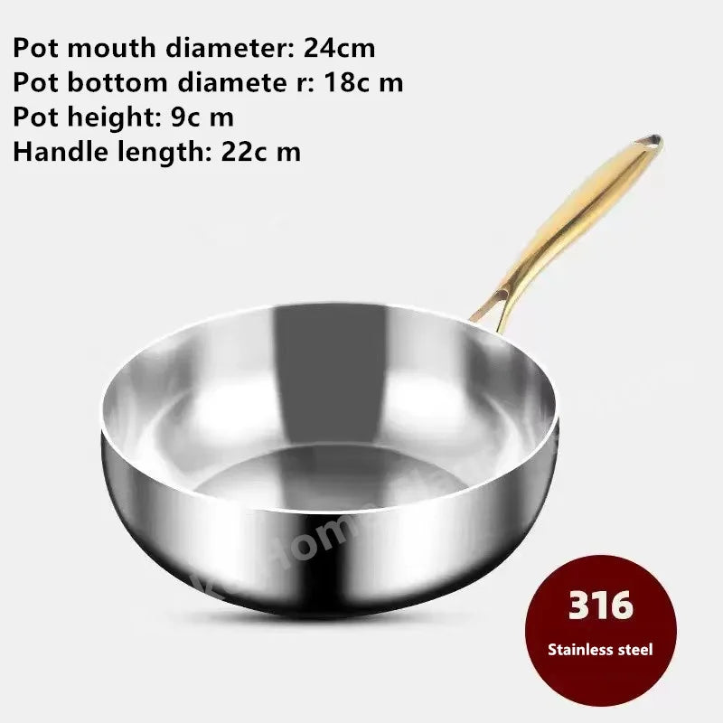 316 Stainless Steel Deep Wok