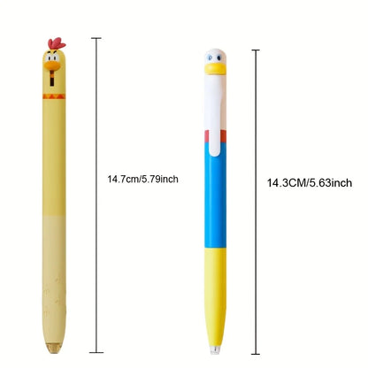 4-Piece Chicken Gel Pen Set, 0.5mm Black Ink