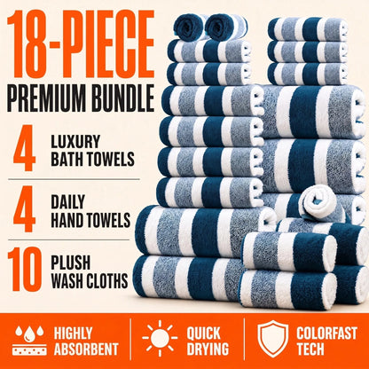 18-Piece Quick-Dry Bath Towel Set