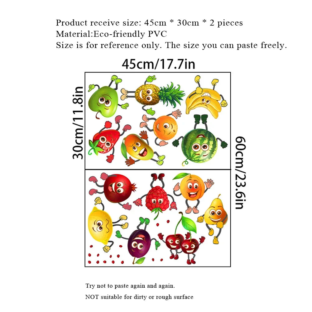 Cartoon Fruit Wall & Refrigerator Stickers
