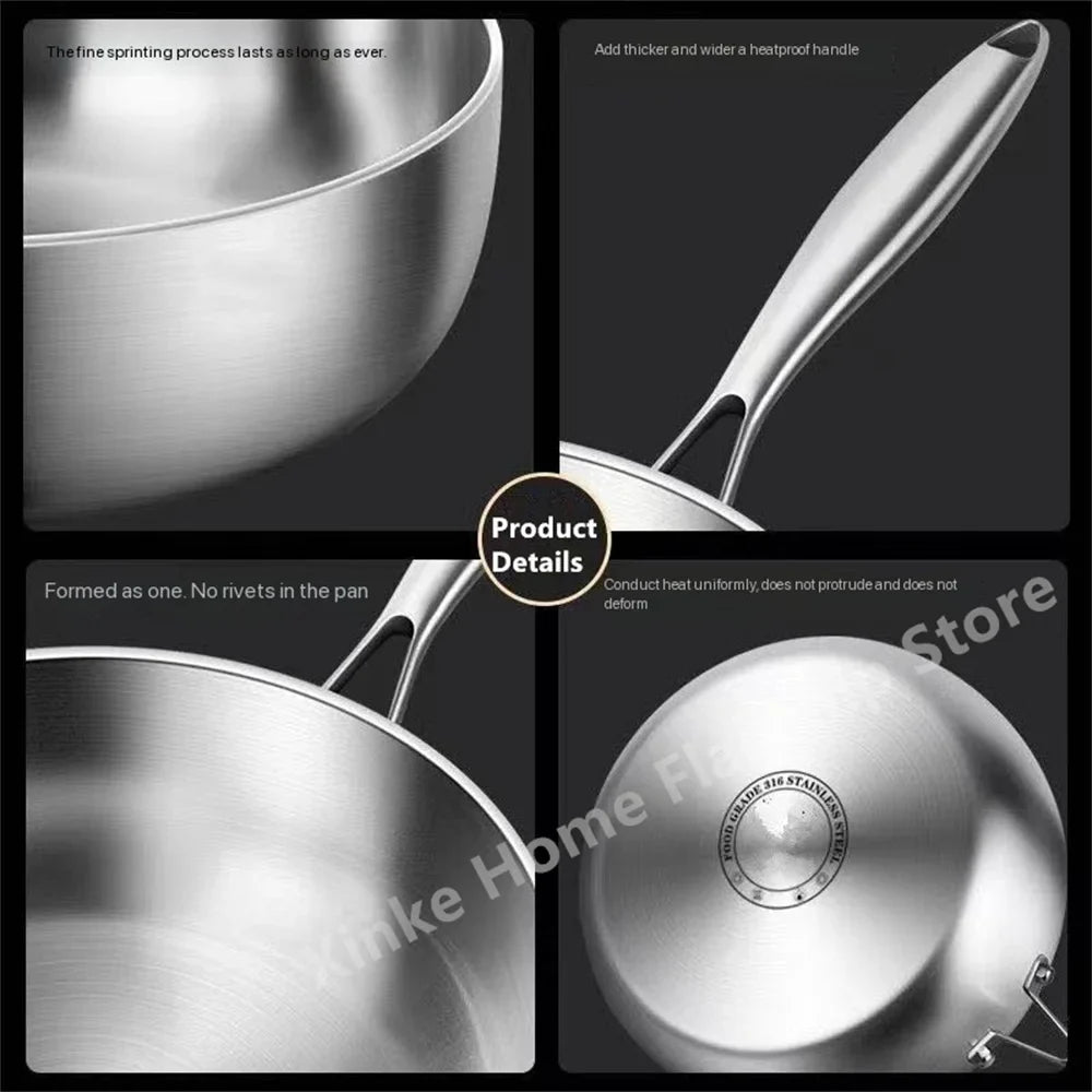 316 Stainless Steel Deep Wok