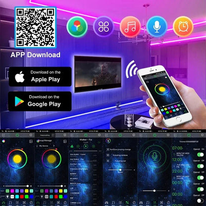 Smart RGB LED Strip Lights with Music Sync