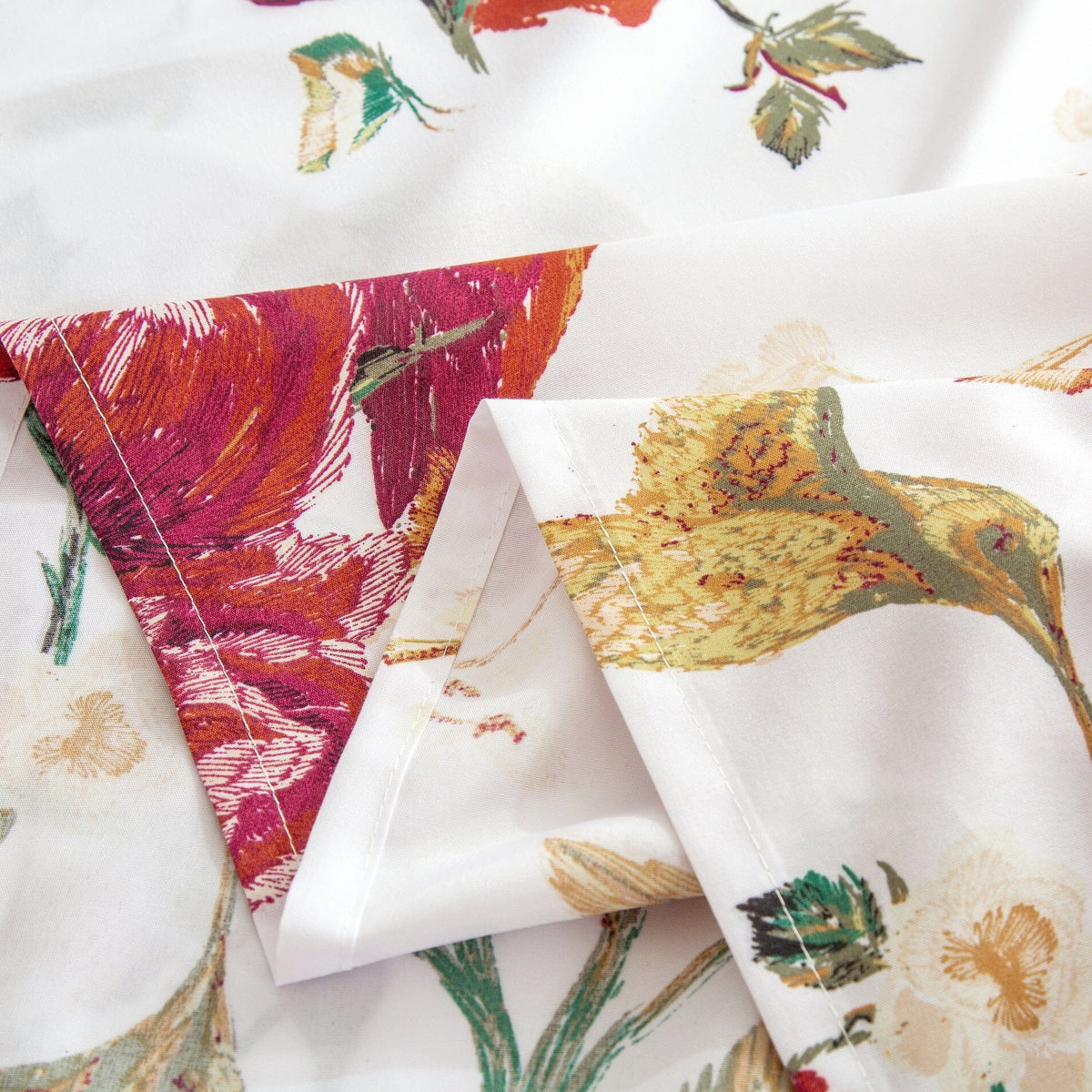 Tache Burgundy Hummingbird Rose Garden Sheet Set