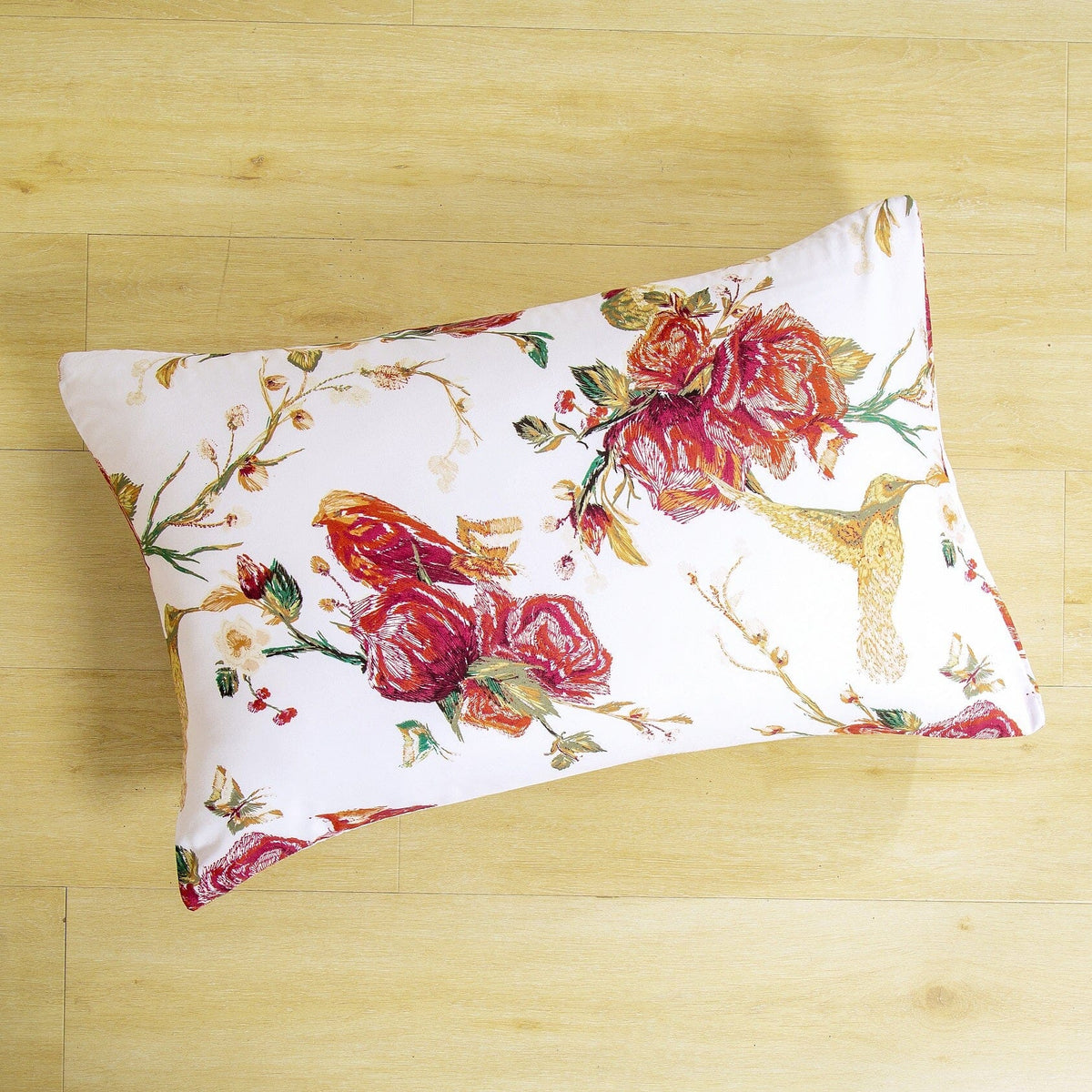 Tache Burgundy Hummingbird Rose Garden Sheet Set