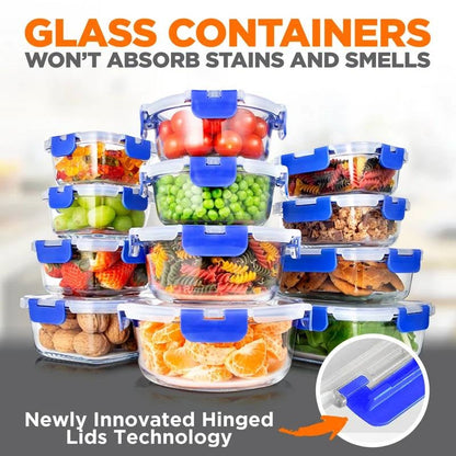 24-Piece Glass Food Storage Container Bakeware Set
