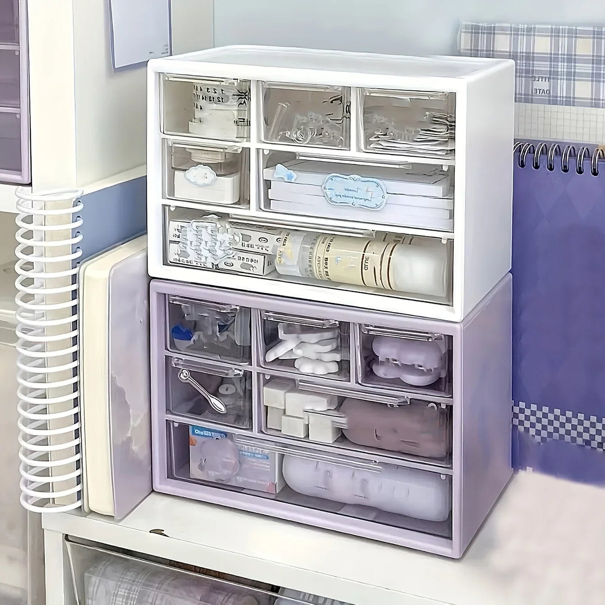 Plastic Desk Organizer with Drawer