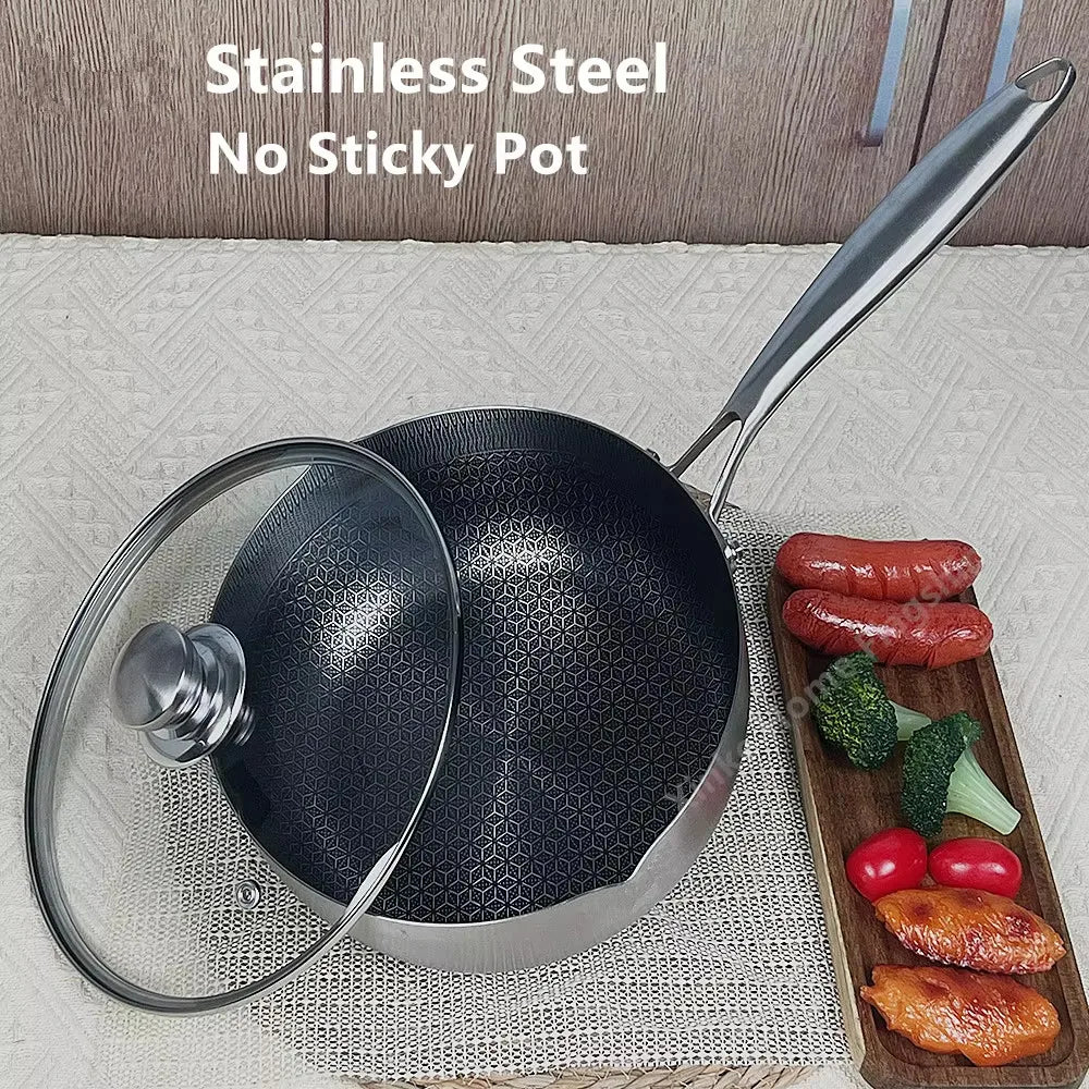 Stainless Steel Honeycomb Frying Pan