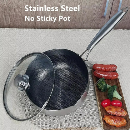 Stainless Steel Honeycomb Frying Pan