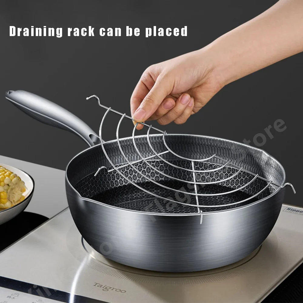 Stainless Steel Honeycomb Frying Pan