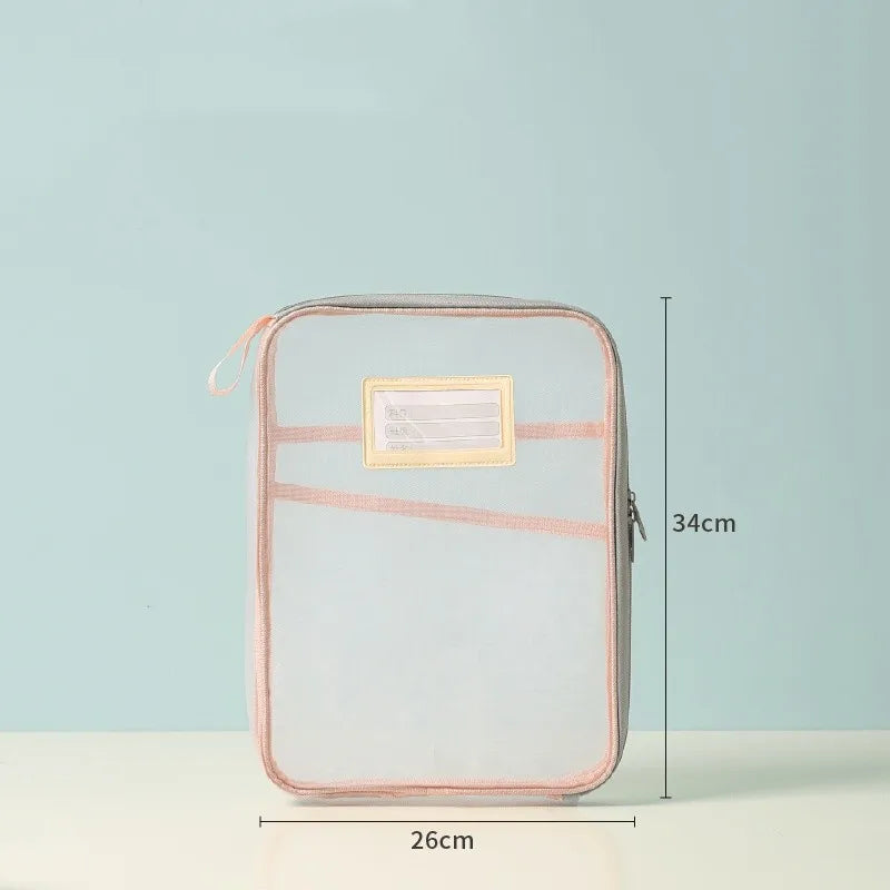A4 Mesh Zipper Document Storage Folder