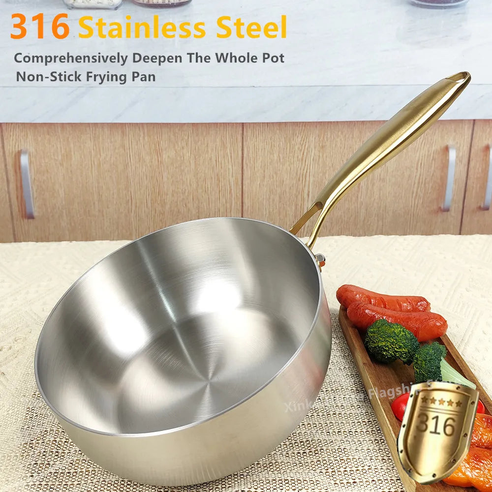 316 Stainless Steel Deep Wok
